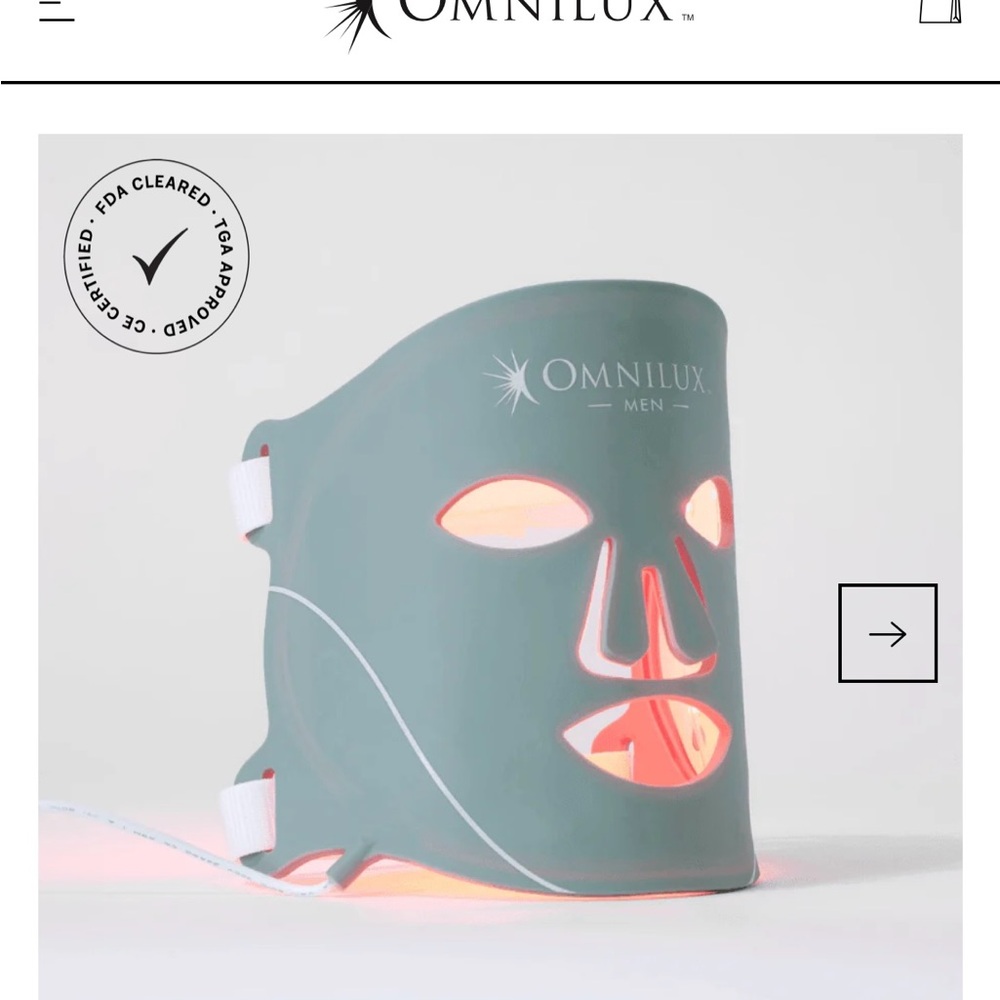 Omnilix Men’s LED Red Light Therapy Mask - Gray